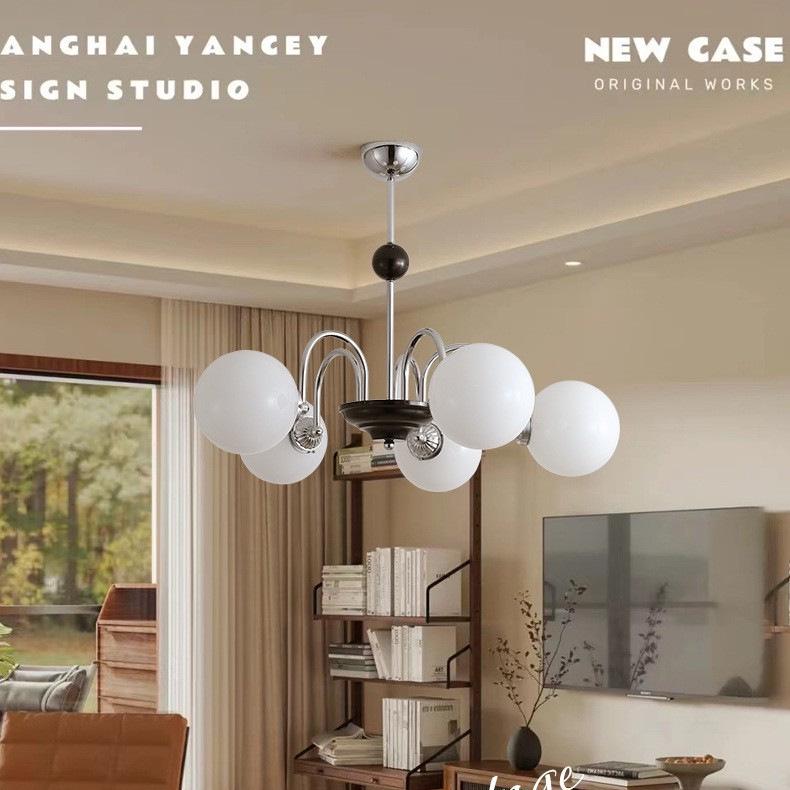 French Minimalist Chandelier: Mid-Century Sputnik Light for Living Room, Bedroom, Dining Area - Romantic Cream Style Lighting