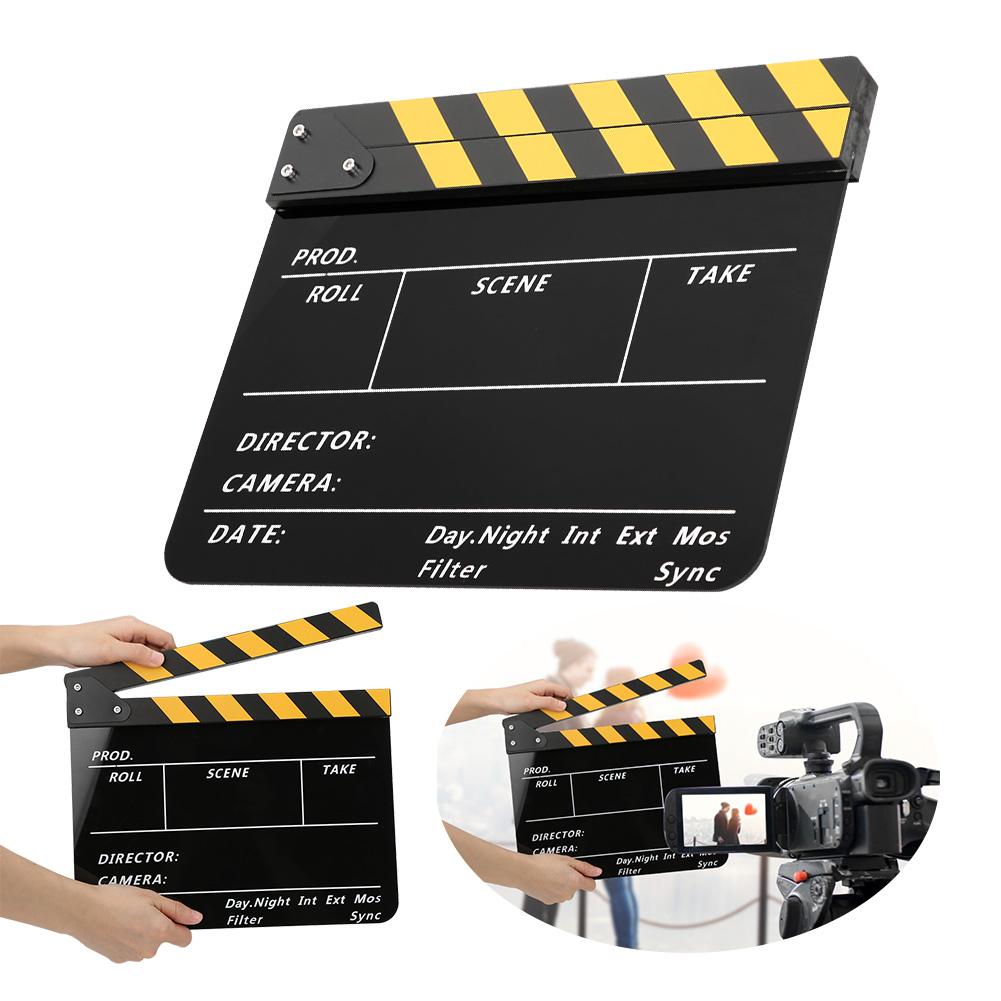 Acrylic 30x25cm Clapperboard Director Movie Clappers Film and Television Photography Prop
