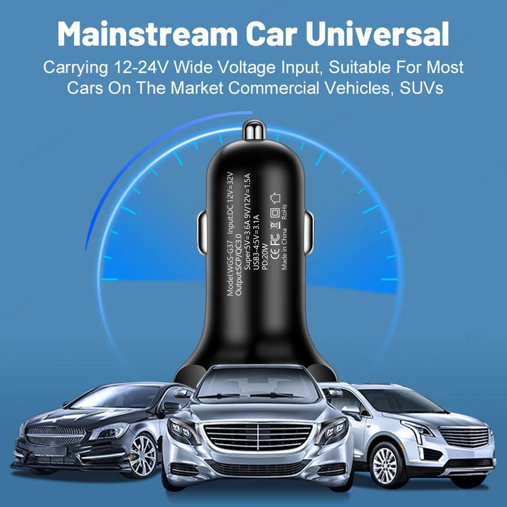 4USB PD 250W Car Charger Type C Fast Charging QC 3.0 Auto Mobile Phone Adapter for iPhone Samsung Huawei Xiaomi
