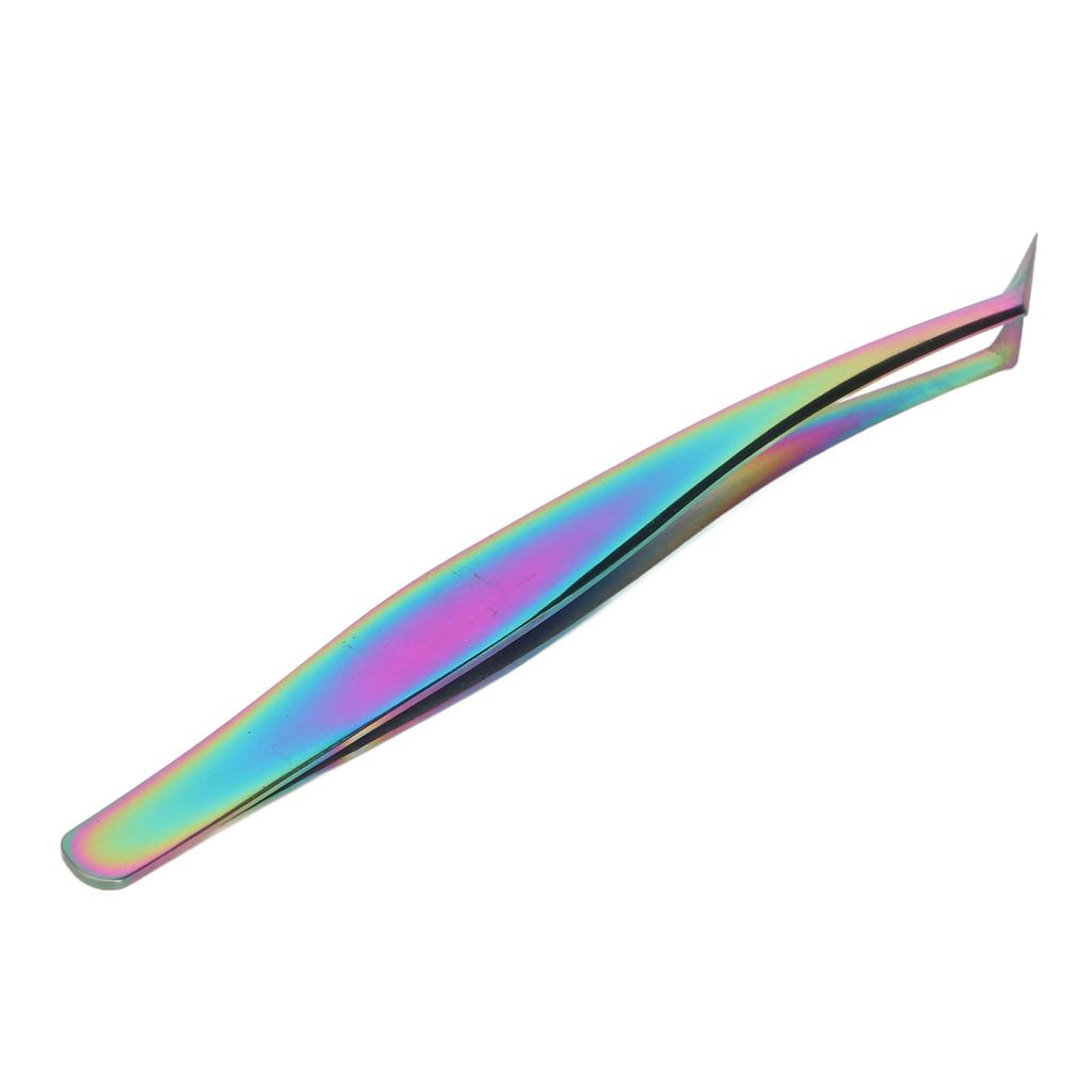 False Eyelash Extension Tweezer Stainless Steel Professional Oblique Precise Lash Tweezer Colorful Short Oblique