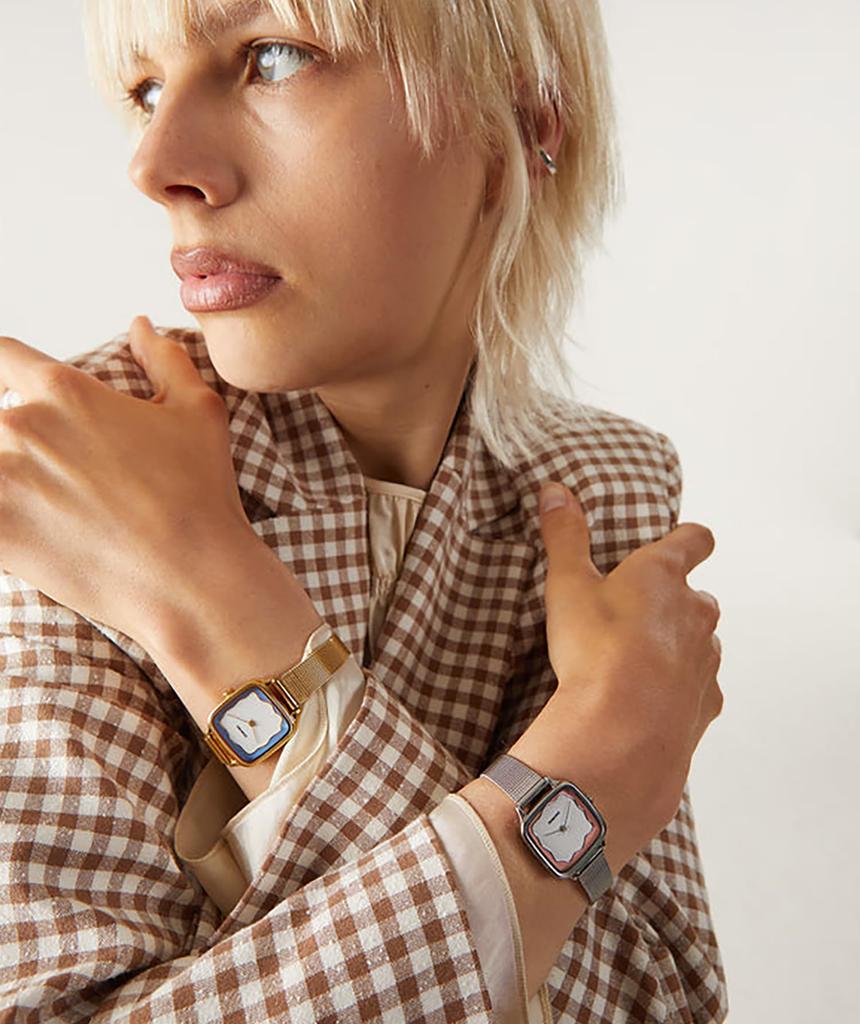 Authorized Dealer KOMONO Wristwatch Ladies Kate Wave Royal Gold Mesh Sky [KOMONO] KOM-W4290