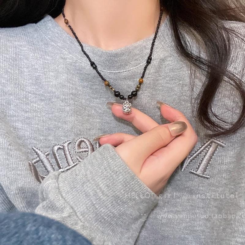 Ins Wind Pearl Necklace Design Collarbone Chain Love Pendant Jewelry