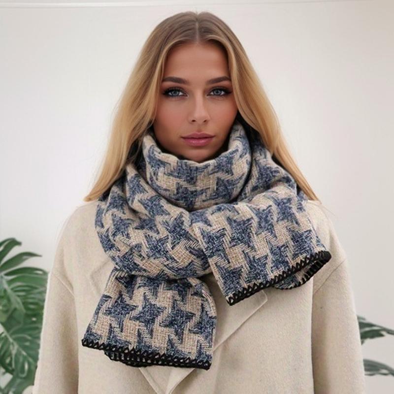 Neuer Winter Schal Kaschmir Marke Damen Schal Luxus Hahnentritt Dick Warm Pashmina Wickeltuch Hijab Foulard Bufanda Damen Stolen