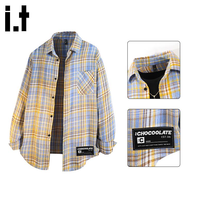 Men's Japanese Style Plaid Long-Sleeve Shirt