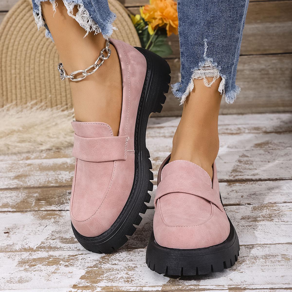 

Весенние новые туфли-лодочки из маленькой кожи, женские ретро, на платформе, повседневные, универсальные, одинарные туфли 43 розовый