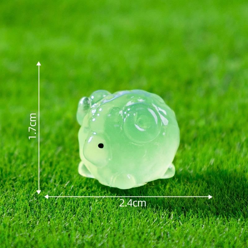 Милые светящиеся фигурки маленьких овечек, очаровательные декоративные аксессуары для микро-ландшафта и мини-украшения Luminous sheep зелёный