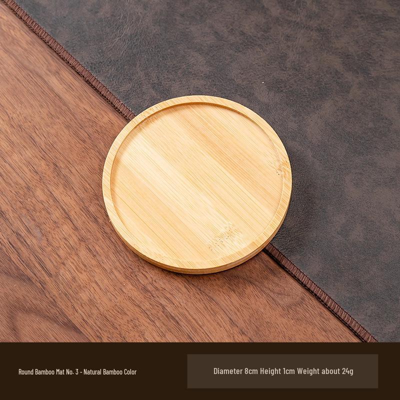 Round Bamboo Anti-Slip Mat & Tray for Indoor Plants, Coasters, and Decor