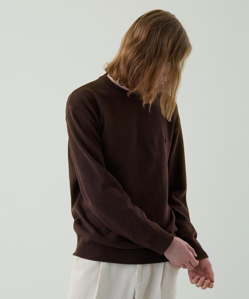 NODU Maple Basic Round Knit [Brown]