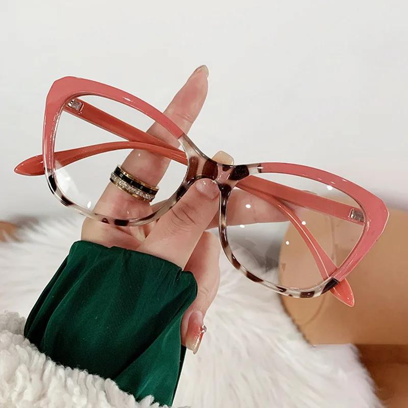 Gradient Color Fashion Tr90 Anti Blue Light Blocking Cat Eye Glasses Frame Women Luxury Designer Eyeglasses Ladies Optical Frame