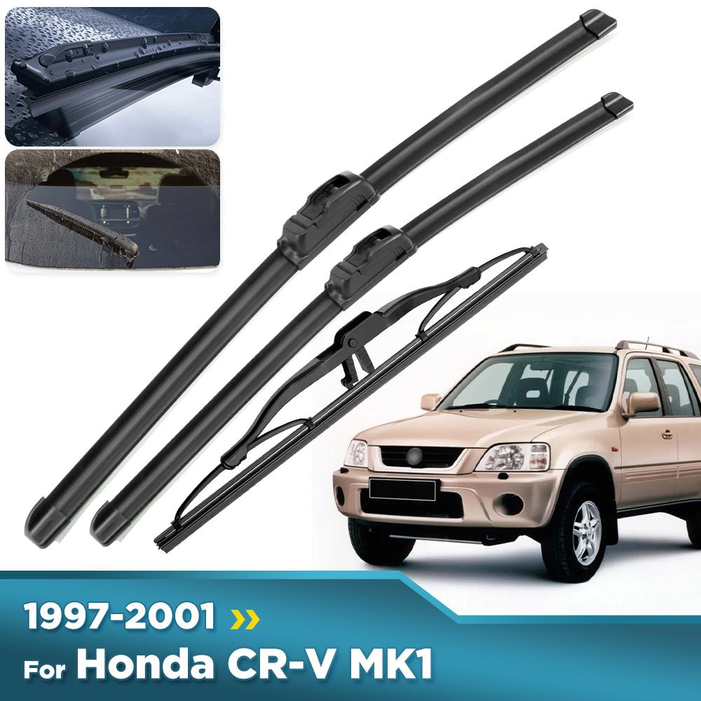 For Honda CR-V CRV MK1 1997-2001 1998 1999 2000 Wiper Front & Rear Wiper Blades Windshield Windscreen Window Brushes 19"+19"+13