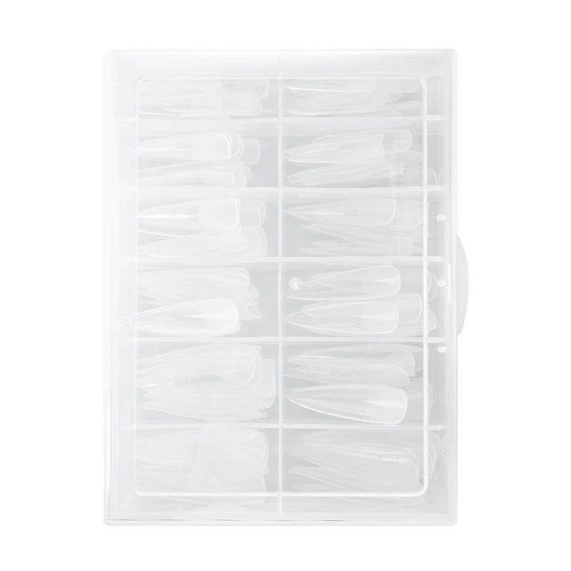 Crystal Nail Extension Molds - 120 Pcs Boxed Nail Tips with Scale for Gel Extensions