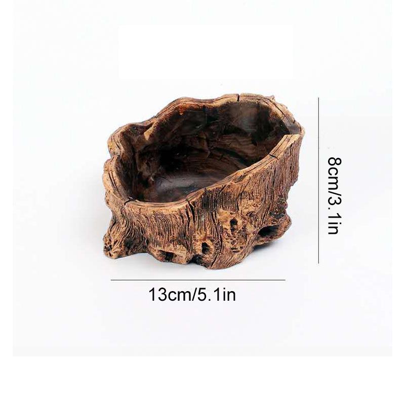 

1 шт. Скульптура пня дерева Креативная кашпо для кактусов Ретро Имитация пня Малая резьба по корню Суккулентный цветочный горшок Цемент