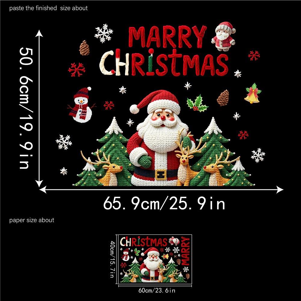 

Santa Claus, Reindeer, Woolen Style, Creative Window Stickers, Glass Window Decoration, Holiday Decoration Static Stickers 1pc