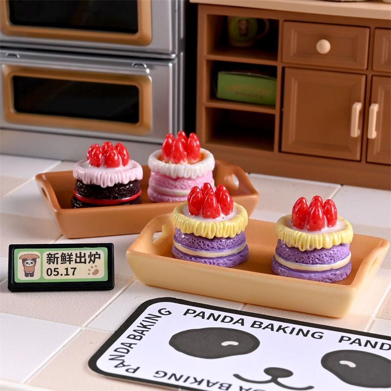 5/10PCS Dollhouse Miniature Simulation Cream Strawberry Cake Model Food Toy Home Ornaments Kids Pretend Toys Gift