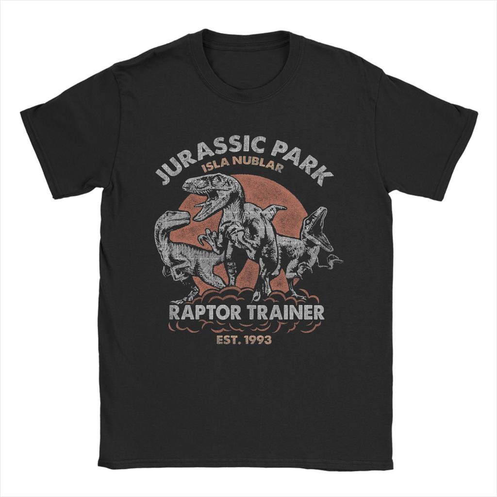 2025 Men's Dinosaur Letter Printed Round Neck T-shirt Cotton Summer Street Large Cool Hip Hop Loose Short Sleeve