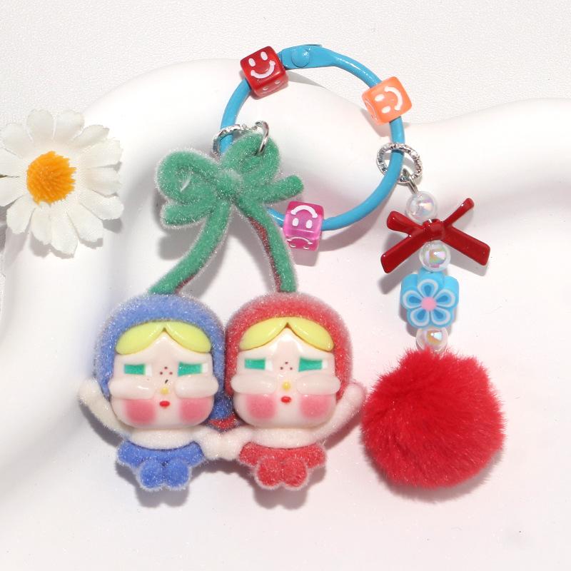 Doll Bag Couple Car Cherry Keychain Decorative Pendant Mobile Phone Chain