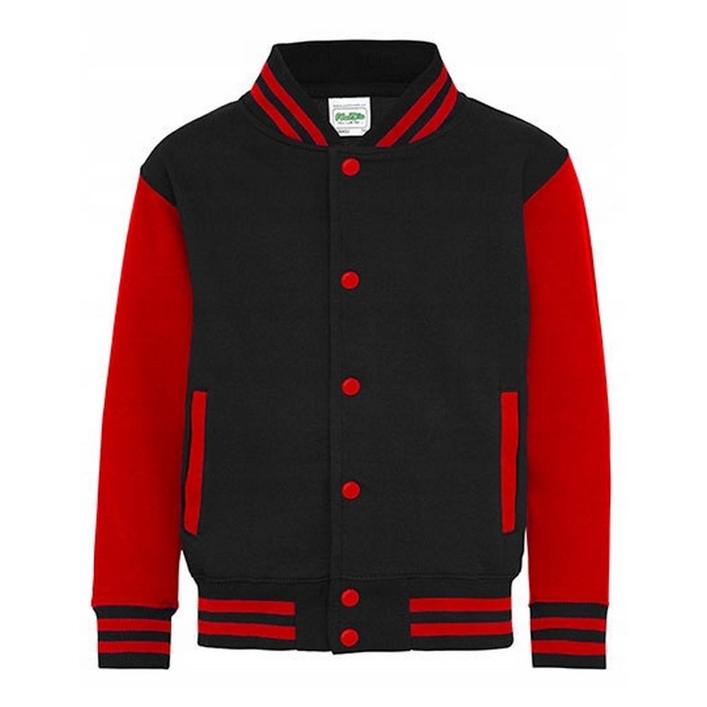 Awdis Childrens/Kids Contrast Striped Varsity Jacket