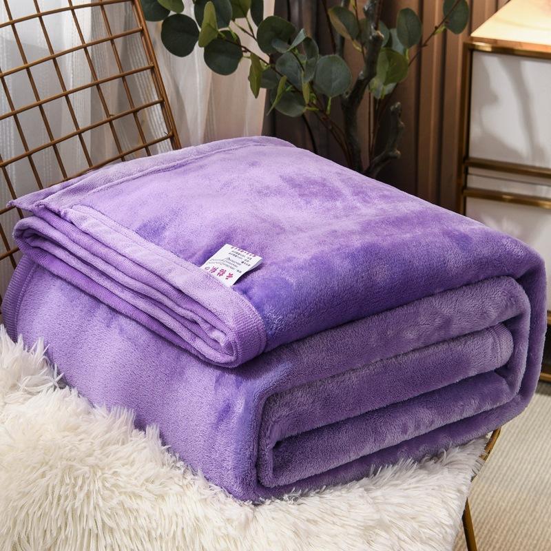Coral Fleece Thick Blankets Flannel Warm Thin Quilt Nap Blanket Portable Travel Office Car Sofa Home Textile Multi-purpose