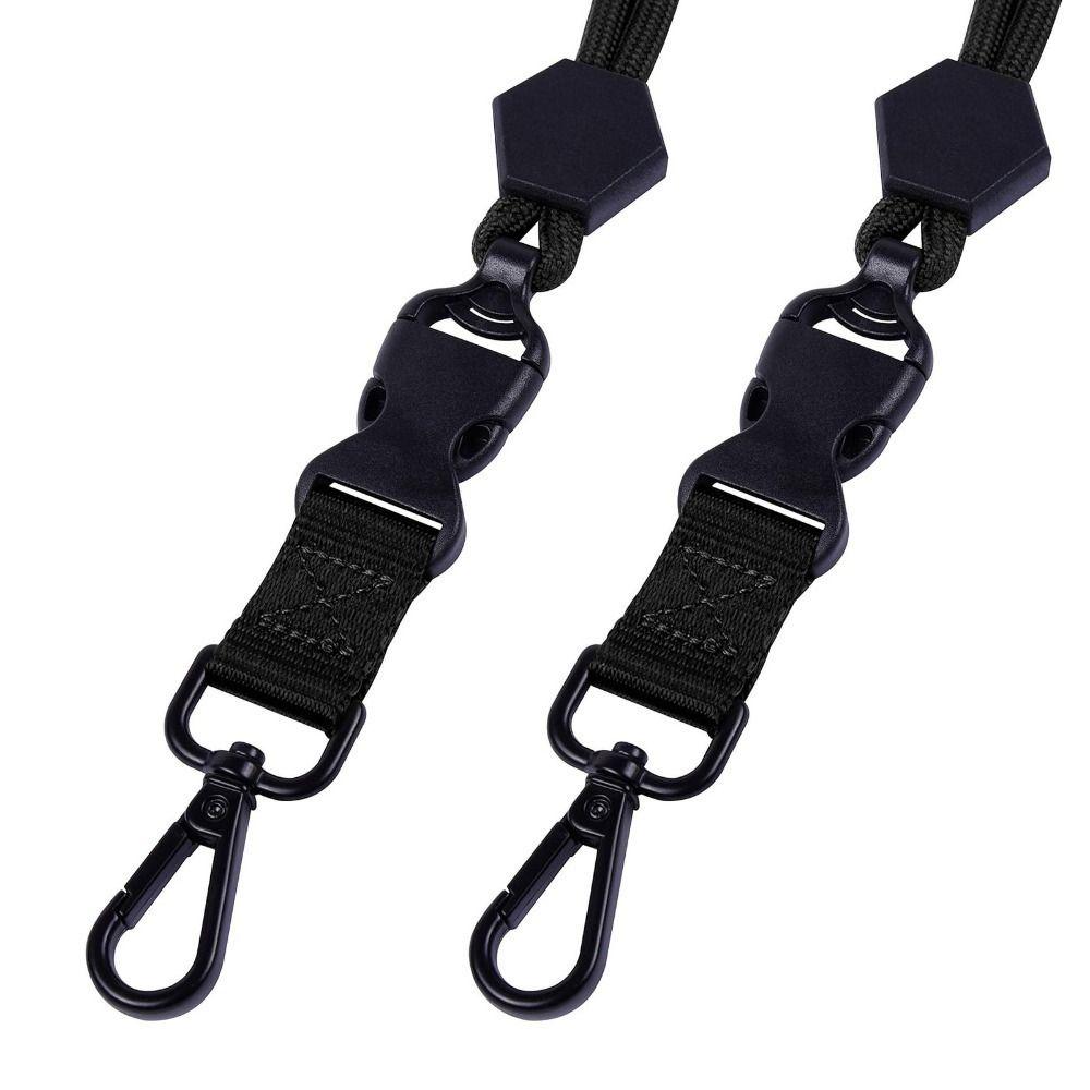 Adjustable ID Rope Metal Polyester Neck Strap Necklace Keychain Holder  Women Men
