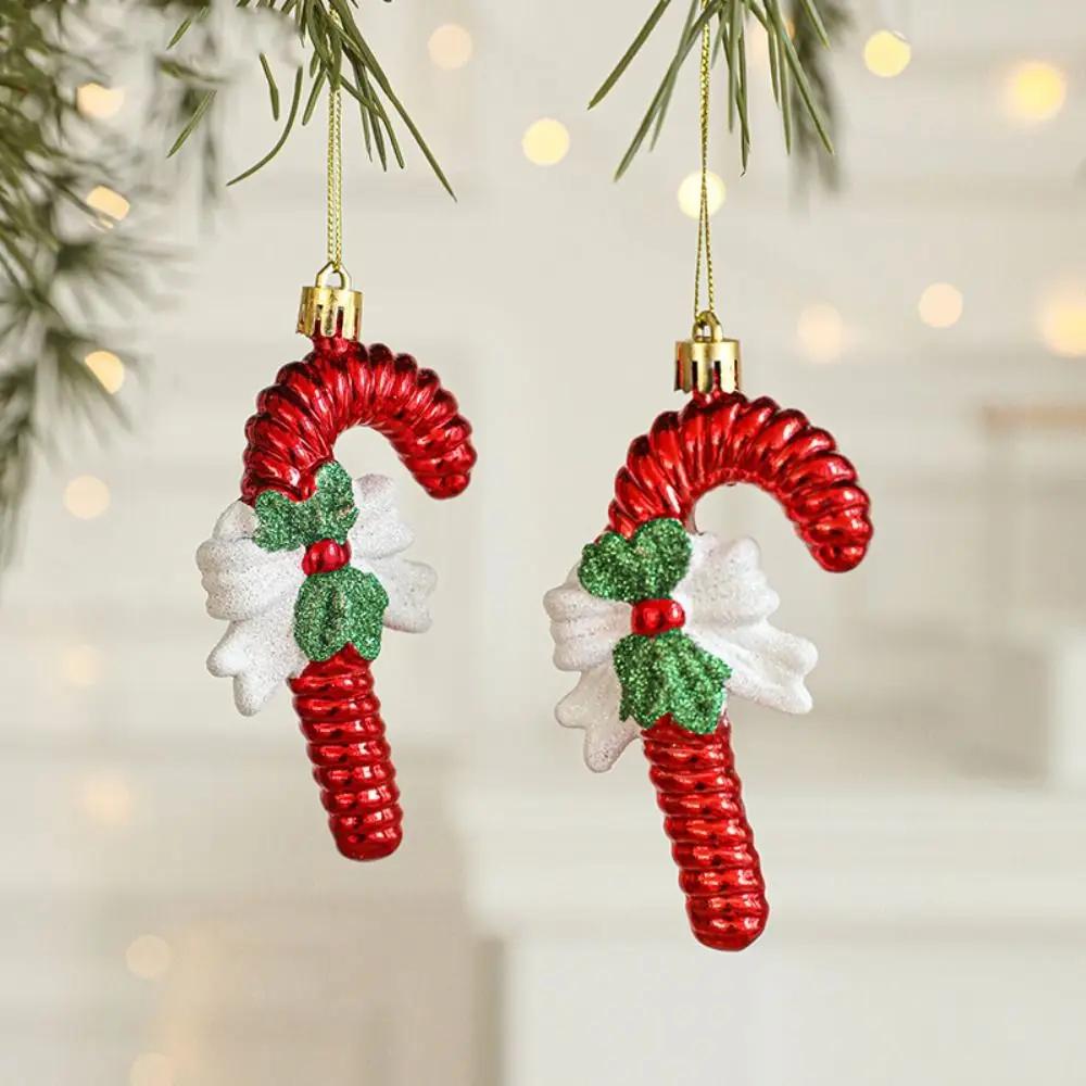 2PCS Red&white Christmas Hanging Decoration Plastic Santa Clause Christmas Tree Ornament Festival Party Supplies Xmas Baubles