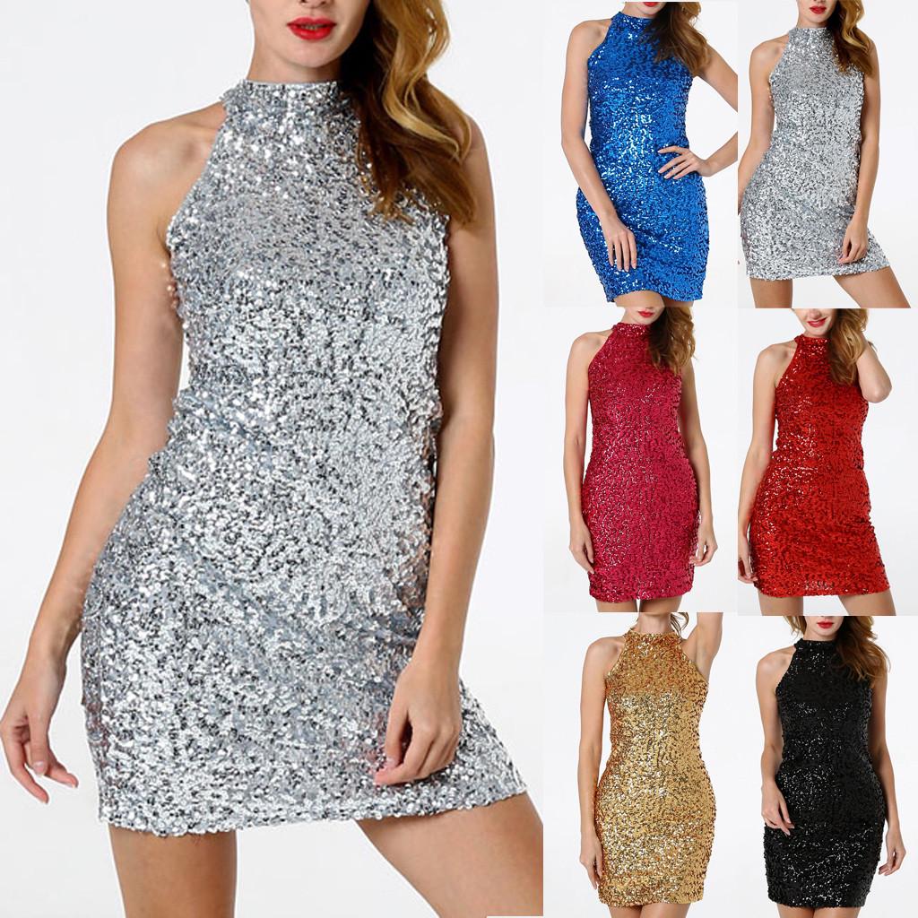

Women s Flashy All Sequins Embellished Sexy Hip Sequined Dress