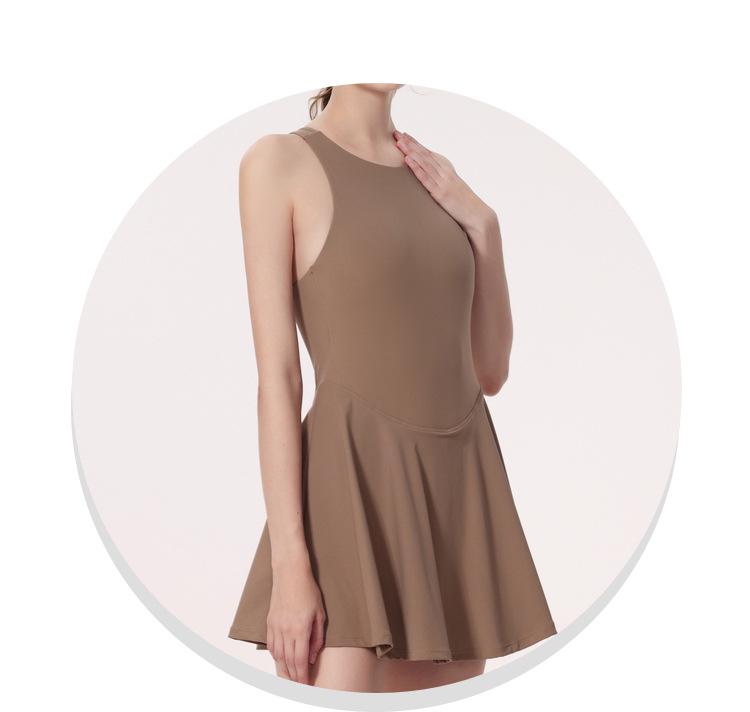 Women's Breathable Cross-Border Yoga Dress: Versatile for Tennis, Dance, and Running, with Anti-Exposure Design