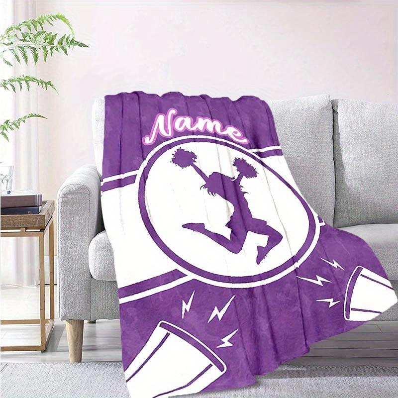 Purple Cheerleaders Customize Your Name Blanket Used For Chair Office Sofa Bed Camping Soft And Warm Giving Friends And Relatives Birthday Gifts