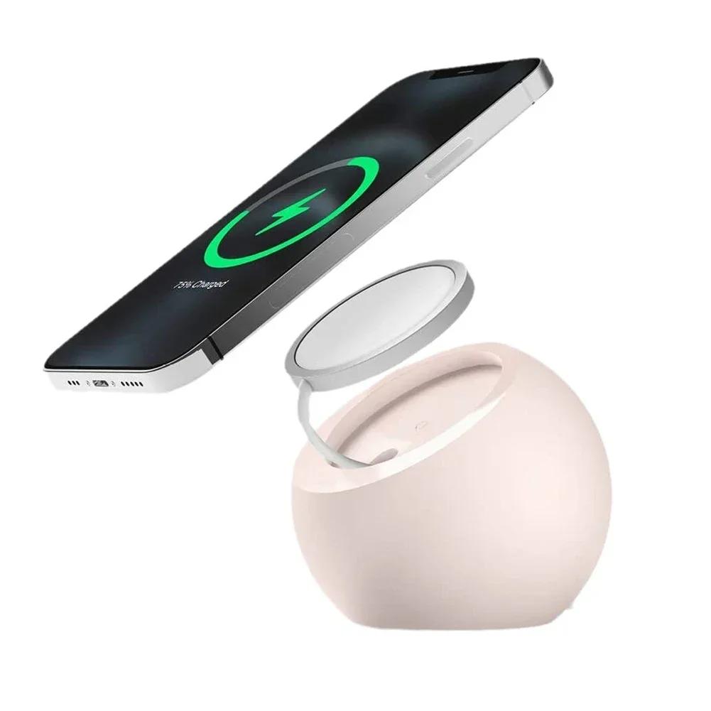 Ball Shape Magnetic Silicone Charging Desk Holder Stand for Magsafe IPhone 13 14 Pro Macsafe Charger Dock Station Accessories