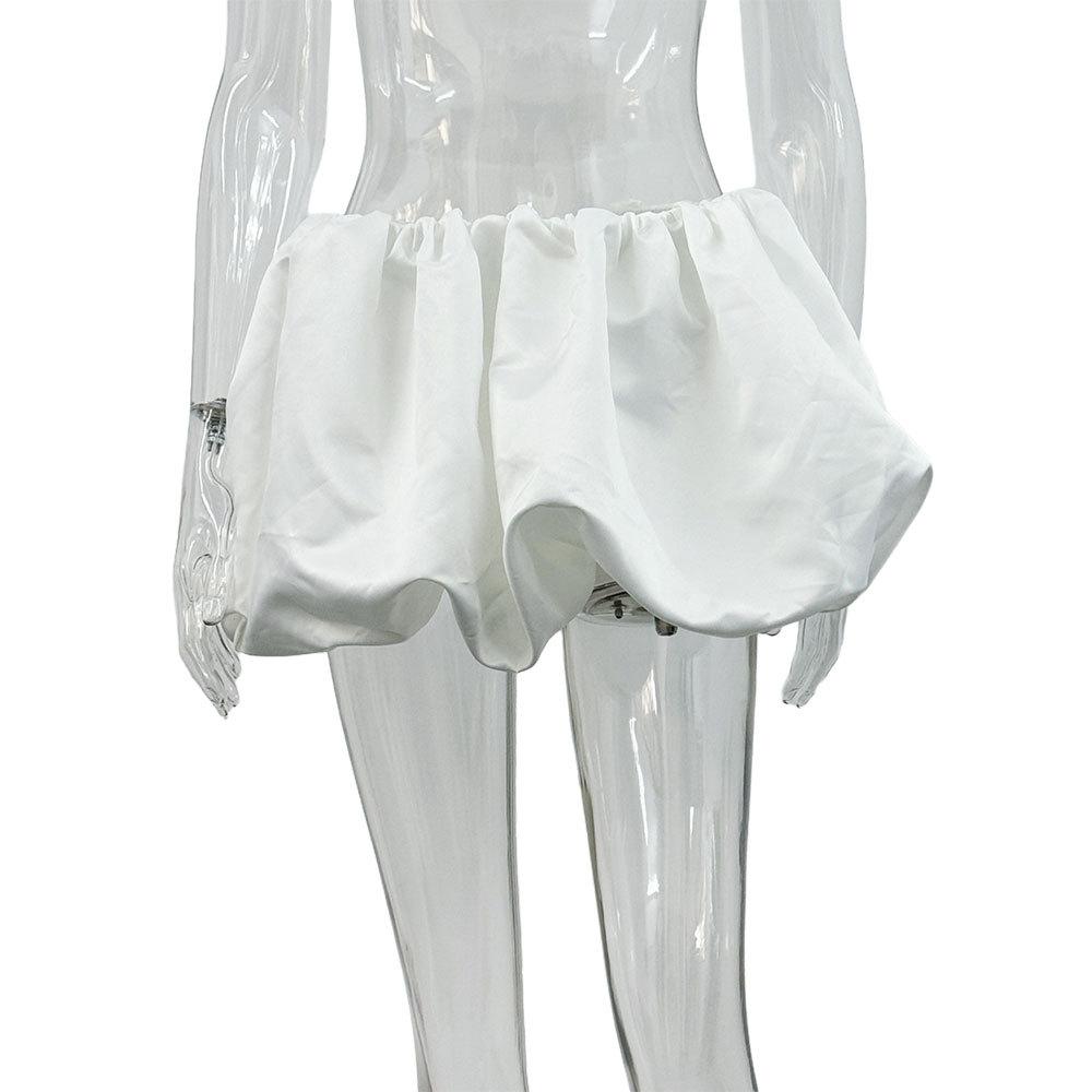 

Потрясающий дизайн Ацетат Глянцевый Облако Короткая Юбка Повседневная Удобная Пышная Юбка Половина Юбки M белый