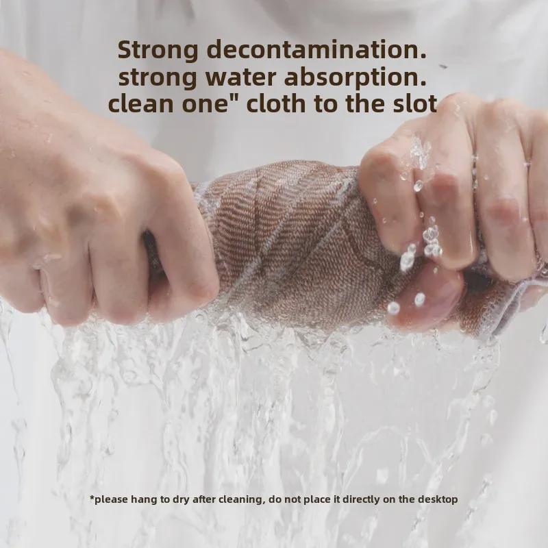 Non-Oily Bamboo Fiber Dish Towel with Bright Silk Viscose