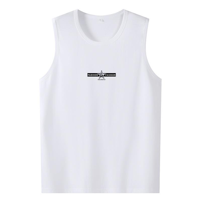 

Мужская летняя повседневная футболка без рукавов размера плюс, свободная футболка из чистого хлопка с круглым вырезом, дышащая спортивная удобная футболка 5XL