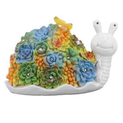 Solar Snail Statue Waterproof Cute Snail Figurine Succulents Garden Ornament Solar Lights Lawn Decor