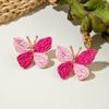 Summer New Colorful Butterfly Lafite Grass Earrings for Women's Jewelry Fashion Color Contrast Matching Earring Accessories