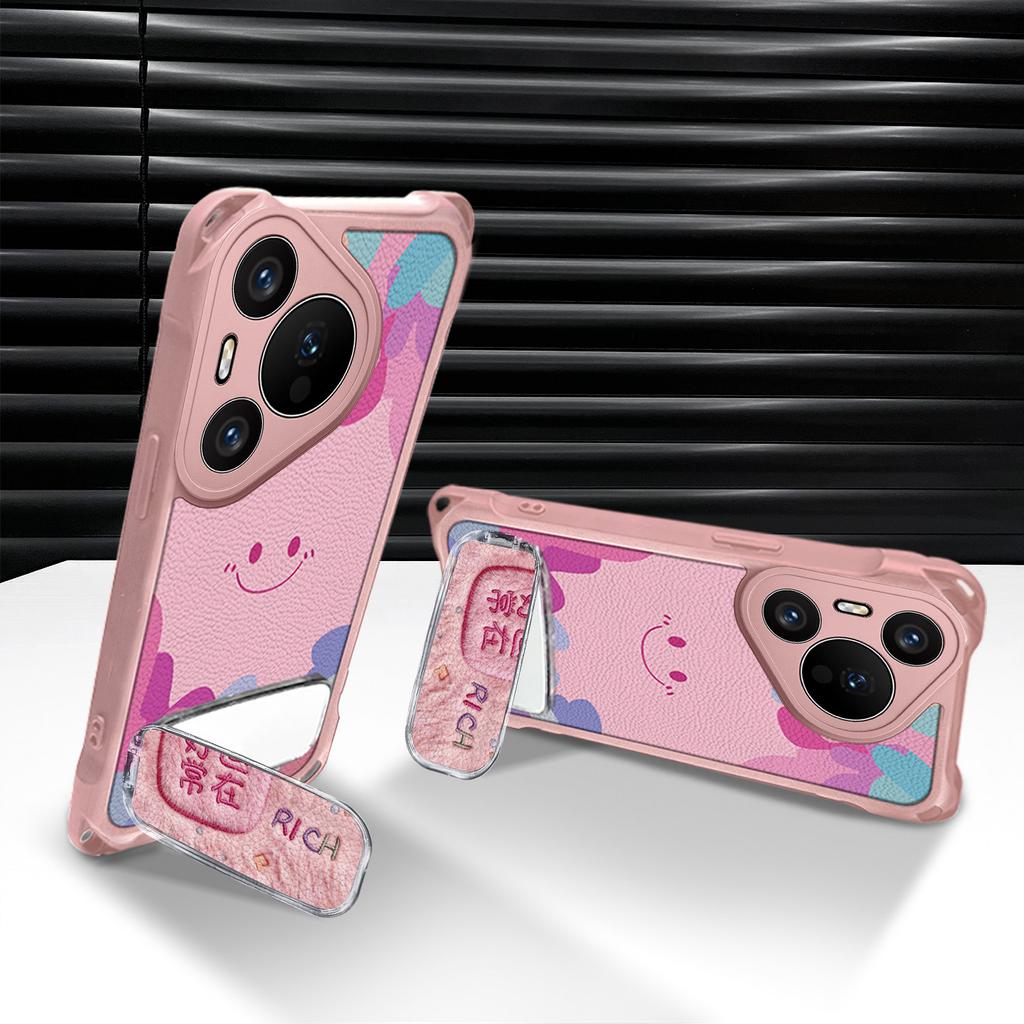 Smiley Face Is Suitable for Huawei P80 Mobile Phone Case P70 Makeup Bracket P60Pro Lanyard P50 Light Luxury P40 Anti-drop Case
