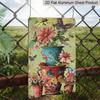2D Flat Vintage Metal Wall Sign Suitable for Home, Office, Bar, Cafe - Rustic Aluminium Floral & Butterfly Film Carved Panel, 8x12 Inch