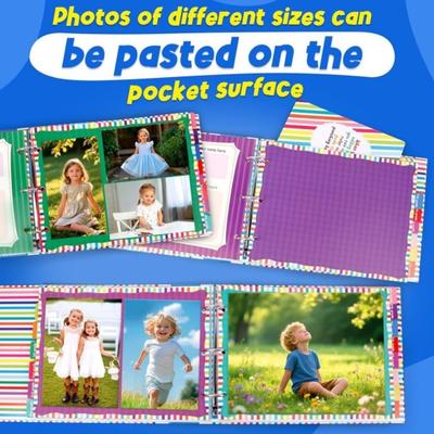 Yousheng Školní pamětní kniha Scrapbook pro děti Organizér na fotografie a výtvarná díla Od předškolního věku po střední školu Památeční album