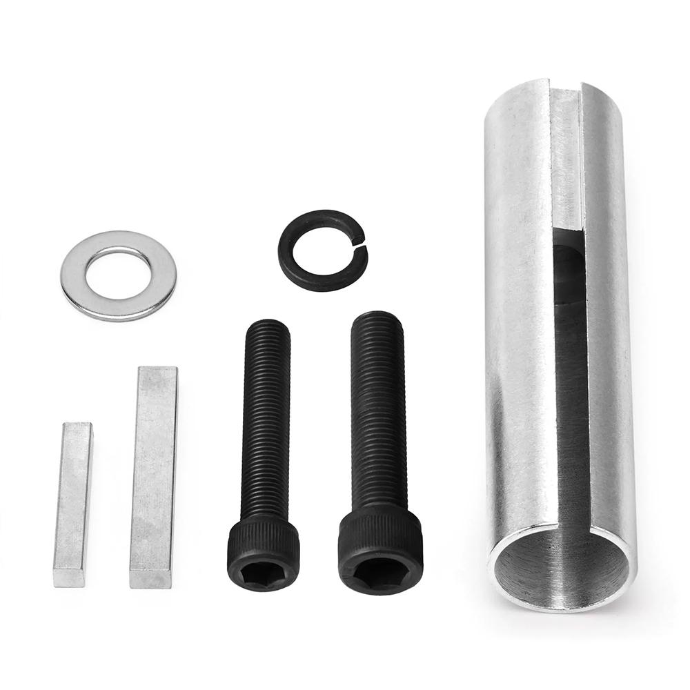 Extended 1" to 1 1/8 inch 1/4" Key Gas Engine Pulley Crank Shaft Sleeve Adapter