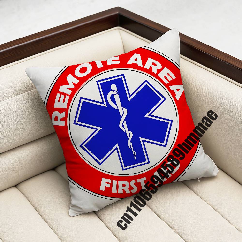 For Star of Life Doctor Nurse EMERGENCY MEDICAL SERVICES EMT Ambulance Throw Pillow Case Sham Square Sofa Pillowcase Pad Cover