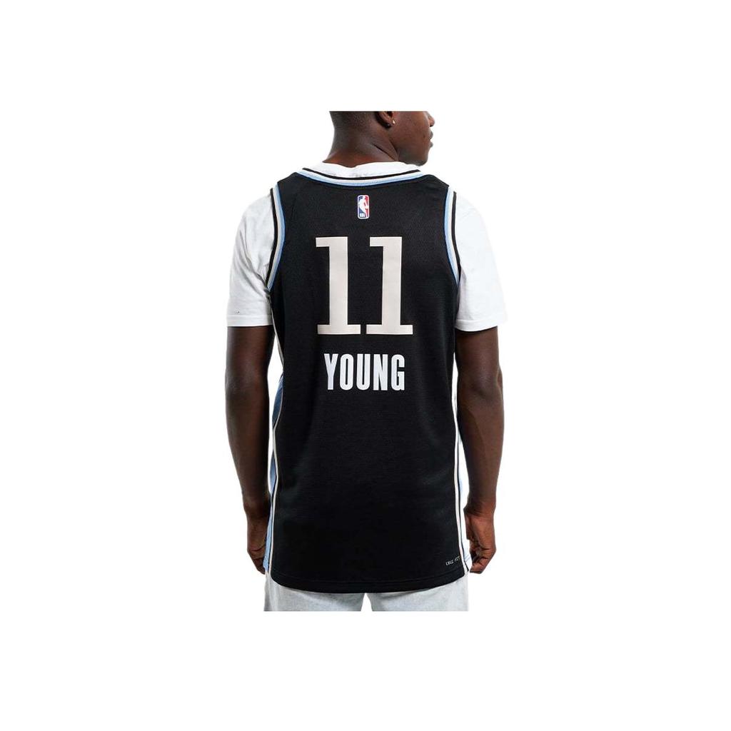 Nike Dri-Fit Digitaldruck Gespleißtes Rundhals Basketballtrikot City Edition Herren Tops Schwarz DX8486-011