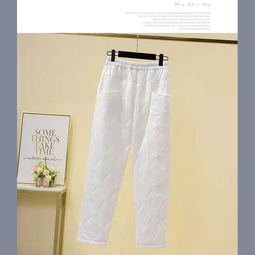 Women's Ultra-thin Down Pants Women's High-grade Loose Outside Winter Thickened High-waisted Straight Cotton Pants