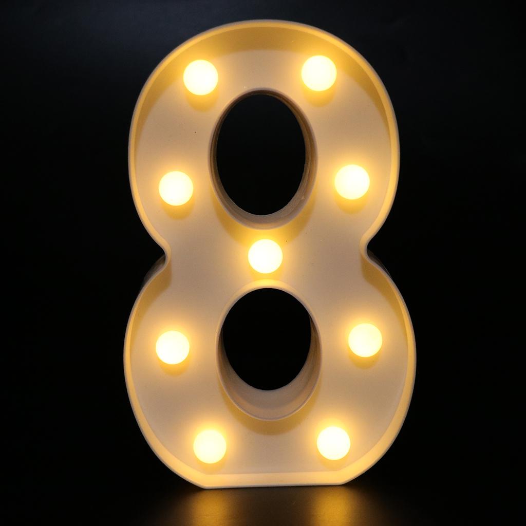 Buy 3D 10 Numbers Digit LED Marquee Sign Light Indoor Wall Hanging ...