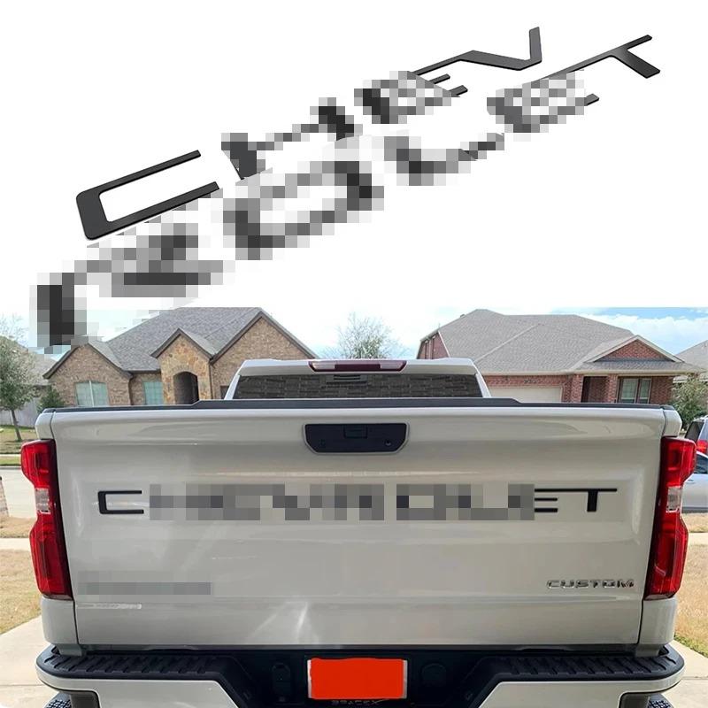 Tailgate ABS Inserts Letters Fit for  Silverado 2019-2022 3D Raised & Strong Adhesive Decals Letters Tailgate Emblems