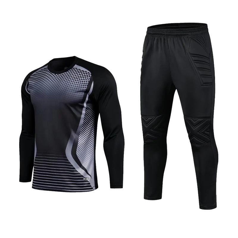 Football goalkeeper uniform goalkeeper uniform suit men s adult long-sleeved sponge pads competition training gantry team uniform wholesale M
