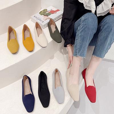 Fashion 2024 Woman Shoes Flat New Fashion Summer Autumn Shallow  Flying Knitting Shoes Pointed Toe Flats Knit Shoes