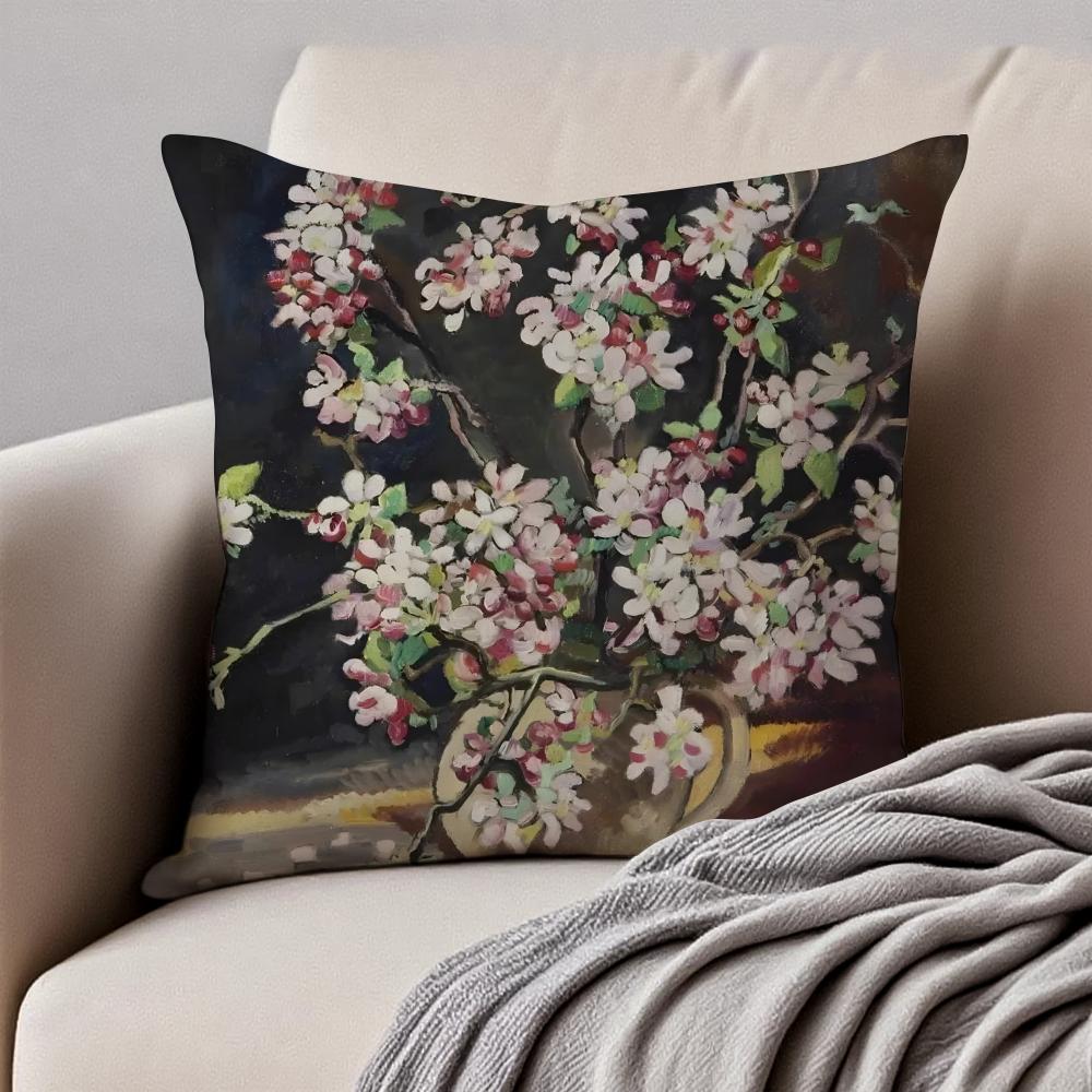 PostImpressionism LLouis Valtat Cushion Cover Pillowcase Antidustmite Invisible Zipper Short Plush Sofa Cushion