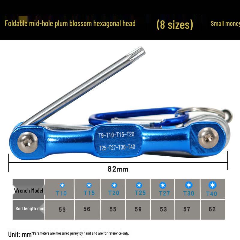 Folding Metric Torx Hex Key and Screwdriver Tool Set