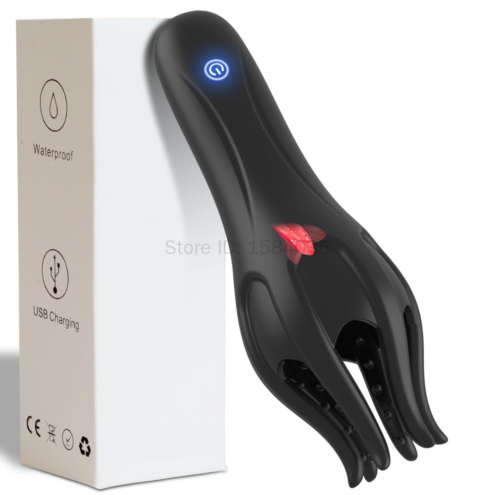 Powerful Vibrating Penis Cage Glans Trainer G Spot Masturbator Cock Endurance Massage Vibrator Erotic Sex Toys for Men Adult 18+