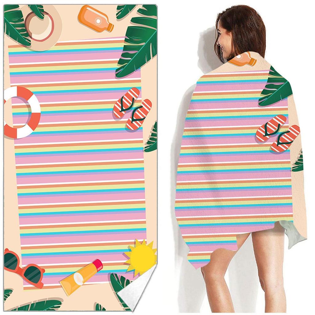 Beach Towel With A Unique Design, Extra Large, Made From Polyester For Kids & Adults