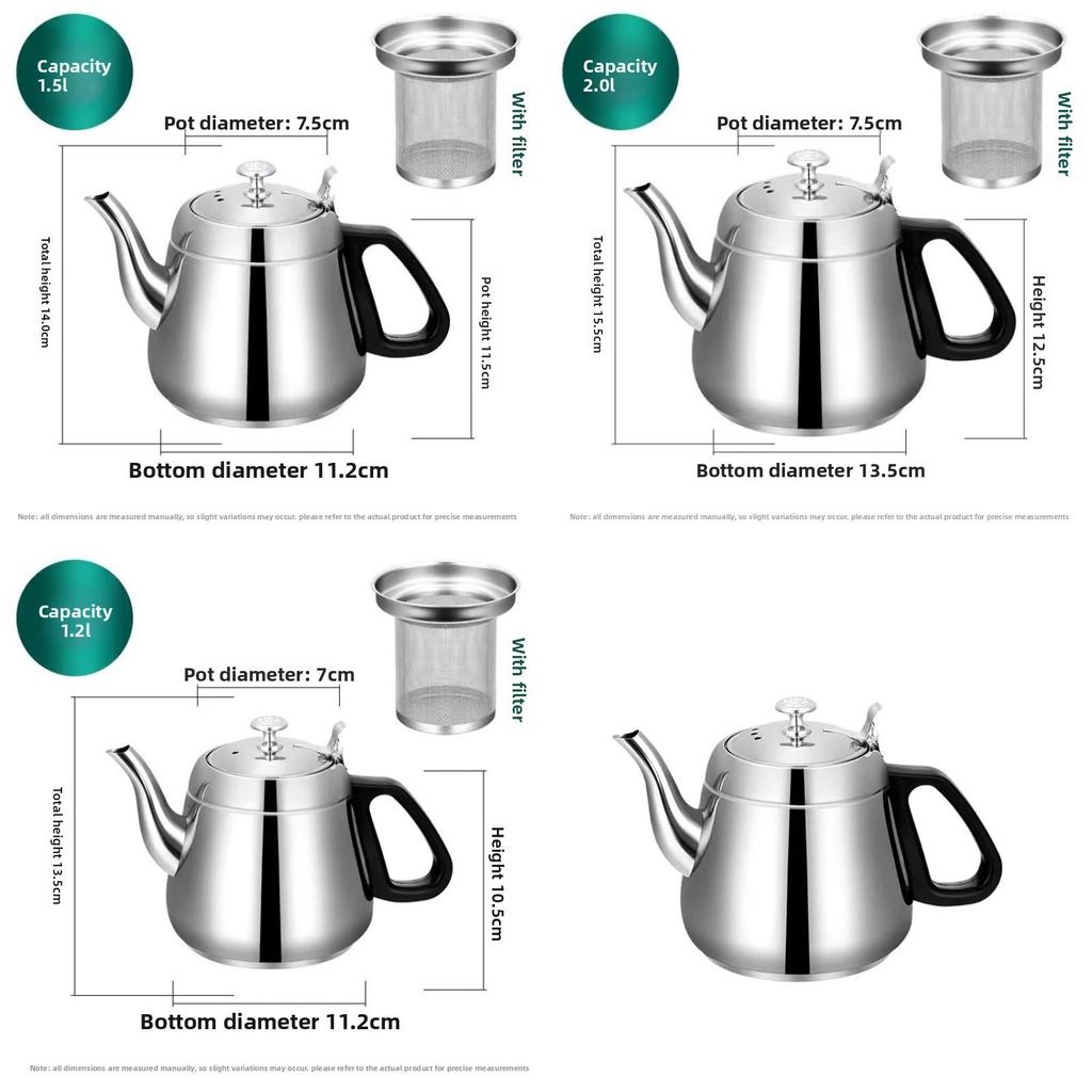 Thickened Stainless Steel Tea Pot With Filter For Family And Office Brewing