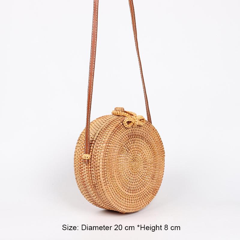 wicker circle purse